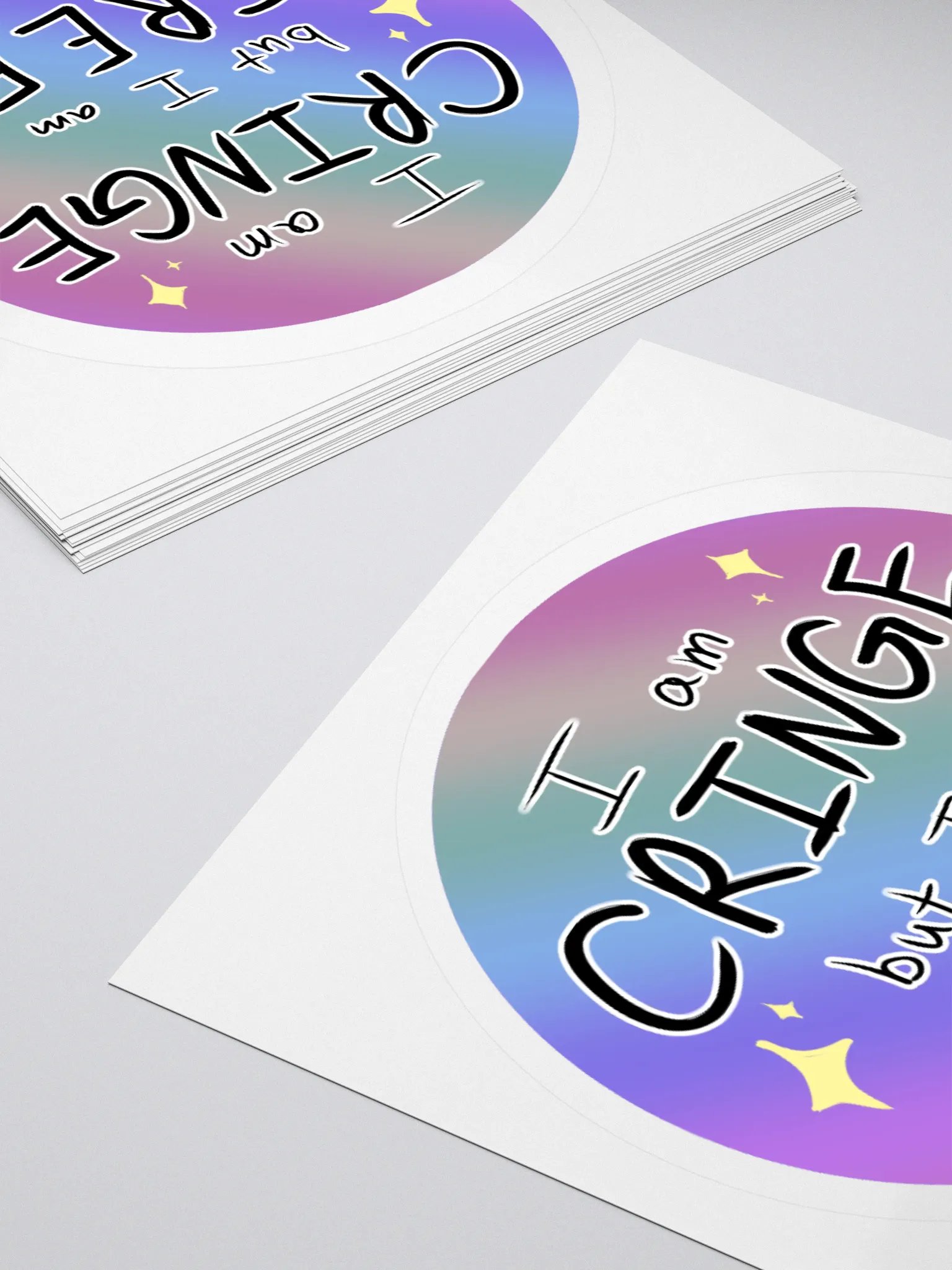 'Cringe but Free' Circle-Shaped Sticker product image (4)