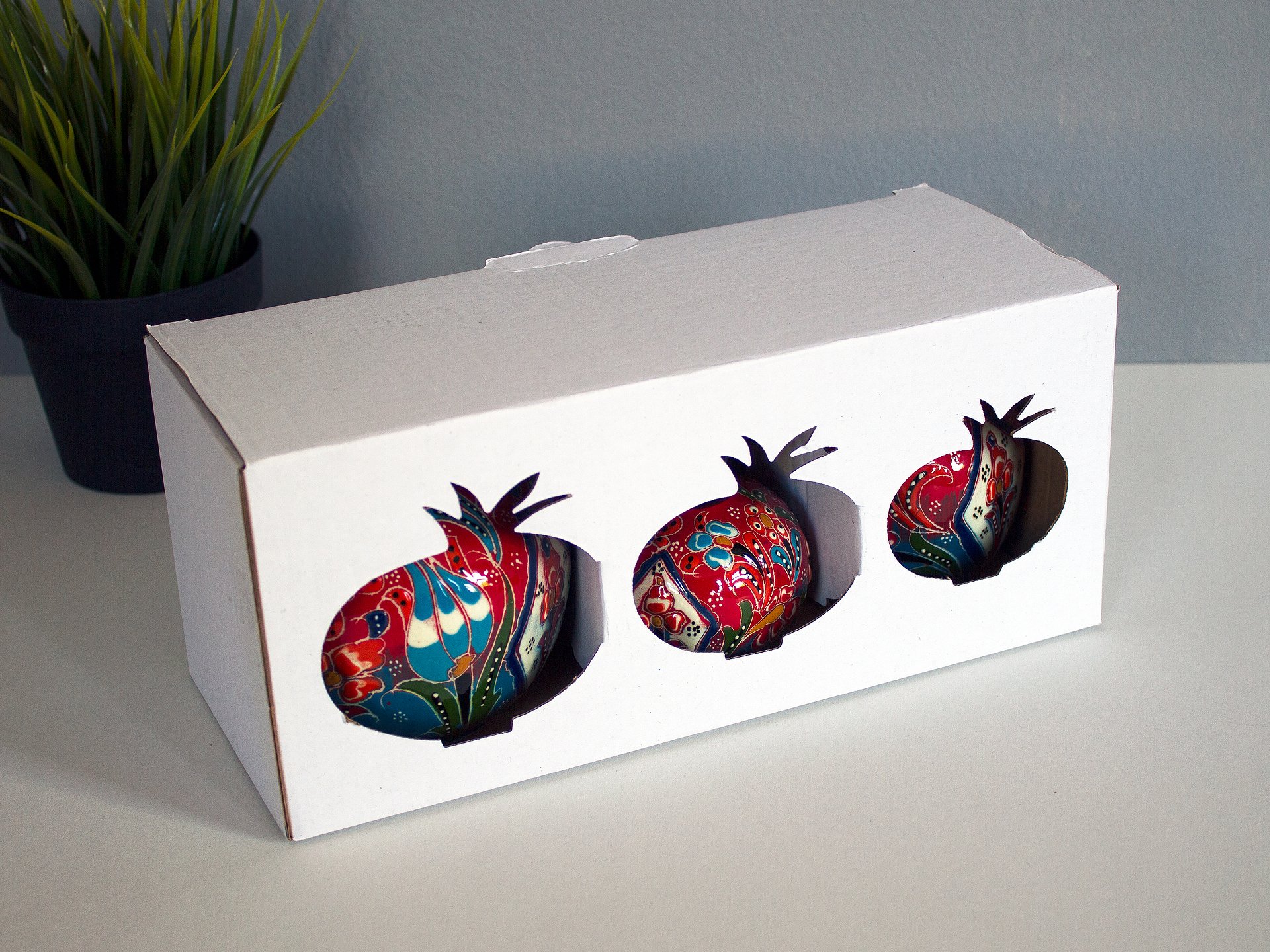 Decor 3-piece Pomegranate Handmade Ceramic set — handmade pottery product image (7)