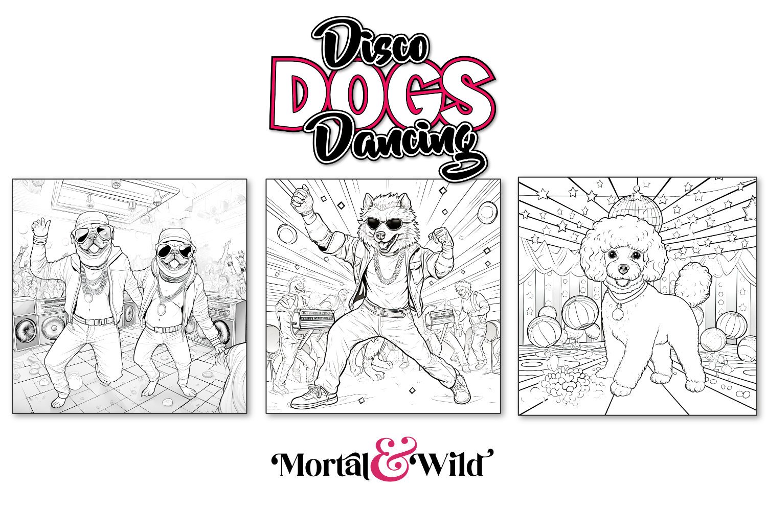 Disco Dogs Dancing Colouring Book product image (2)