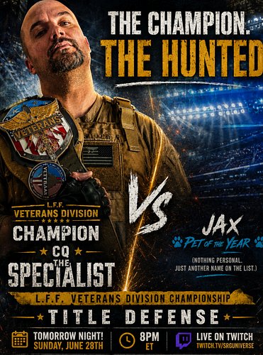 A few weeks ago, CQ walked out of Grand Gathering VI as the L.F.F. Veterans Division Champion.

Tomorrow, the celebration end...