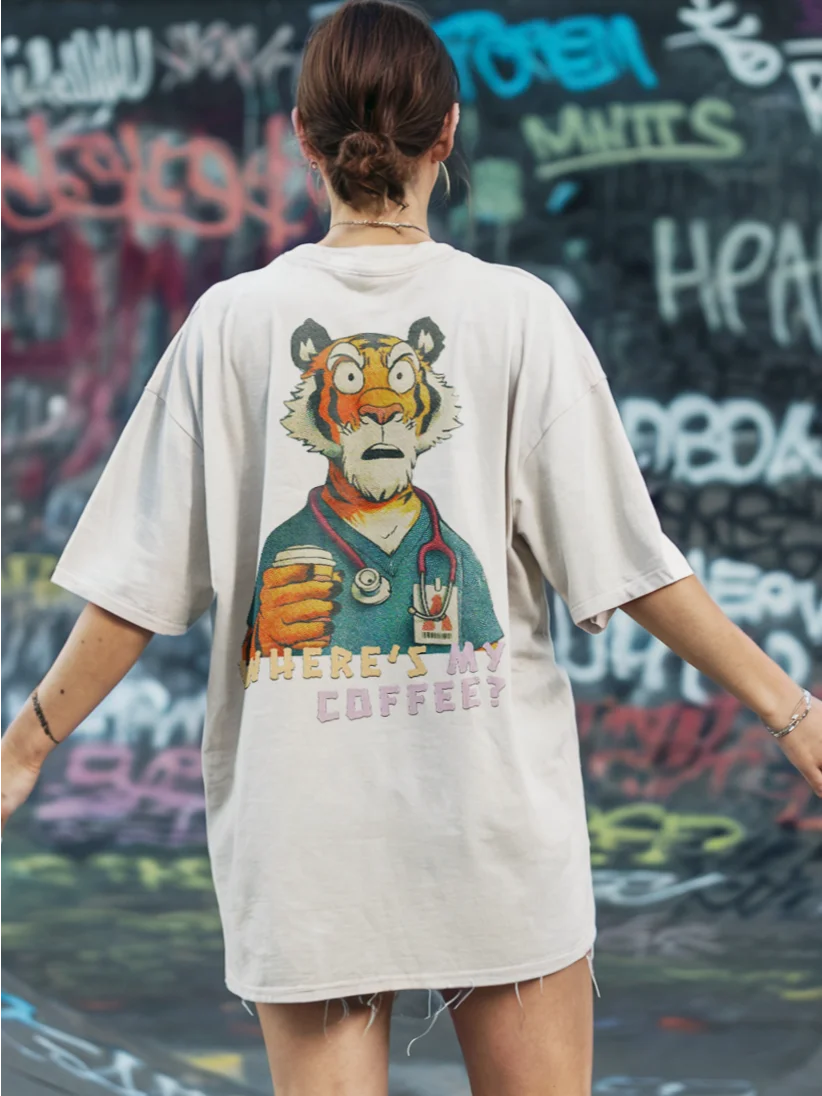 Funny Nurse Shirt, Coffee Tiger Tee product image (2)