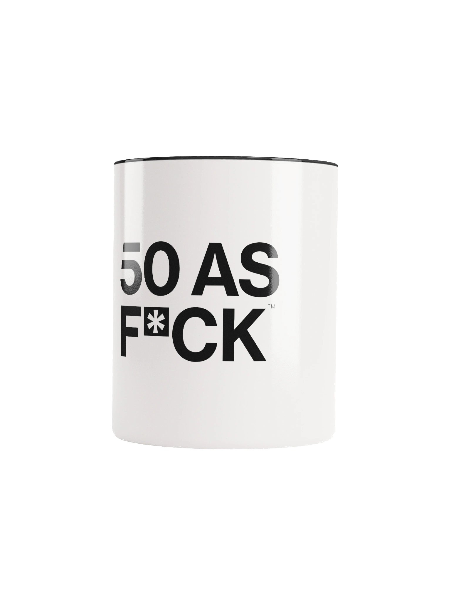 50 as FCK™ Ceramic White Mug with Black Inside product image (5)
