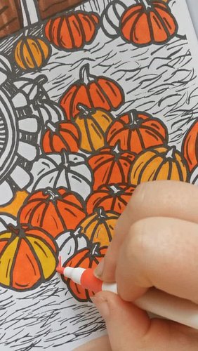 Time to pick pumpkins. 
Art from my coloring book 