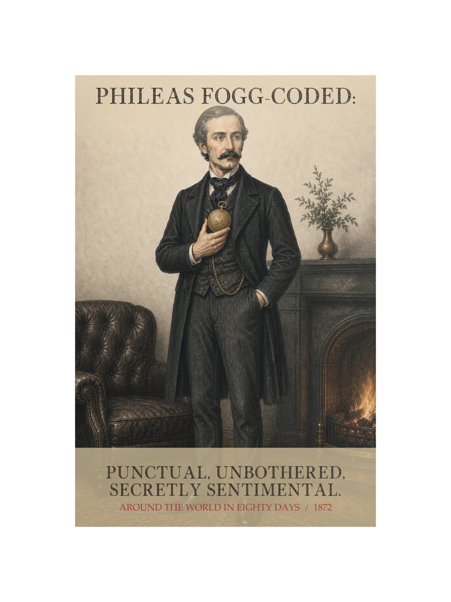 Phileas Fogg Coded Punctual Unbothered Secretly Sentimental -- Around the World in Eighty Days Art Print product image (12)