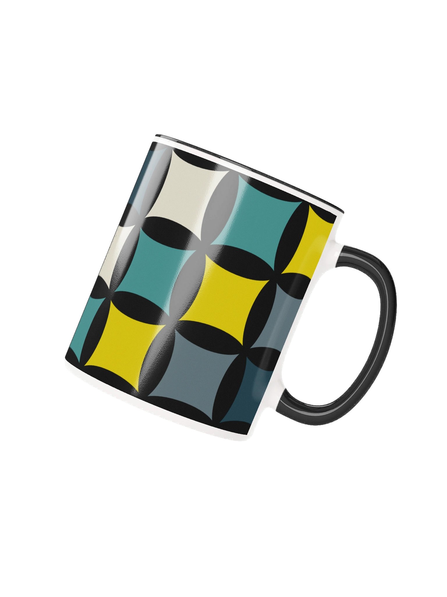 Geometric Mid-Century Style Grid Ceramic Mug product image (2)