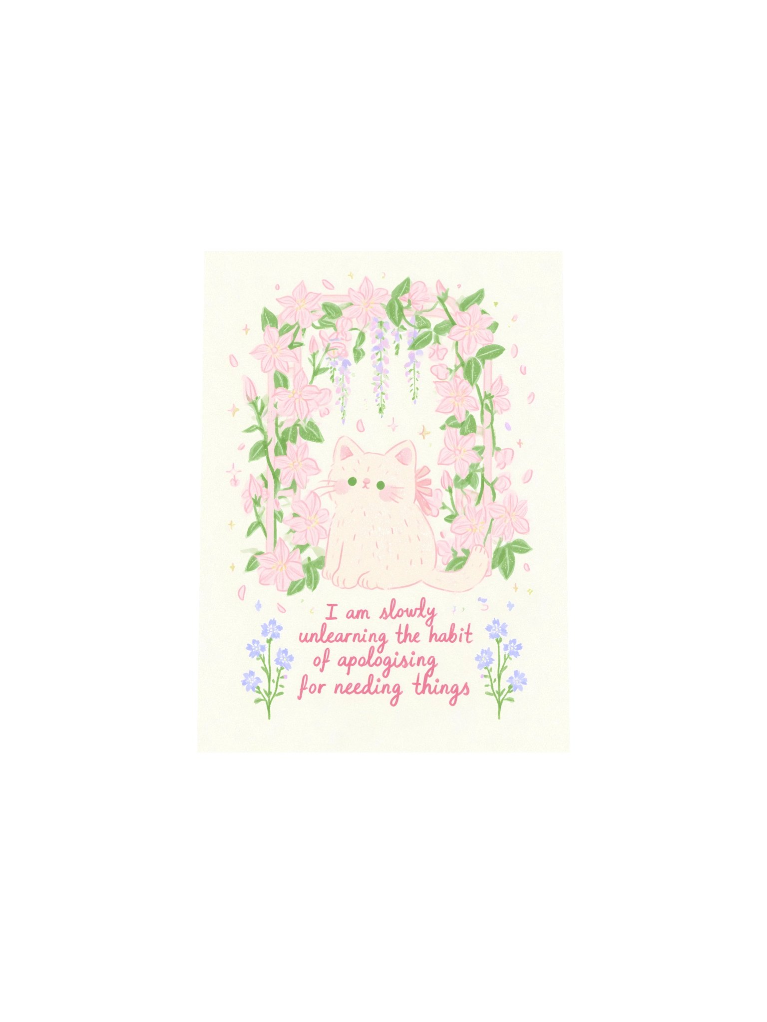Pastel Cat Floral Affirmation Poster product image (29)