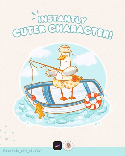Let’s draw the sweetest little seagull, complete with a tiny boat, fishing rod, and all the cosy seaside vibes 🐦☀️

This begi...