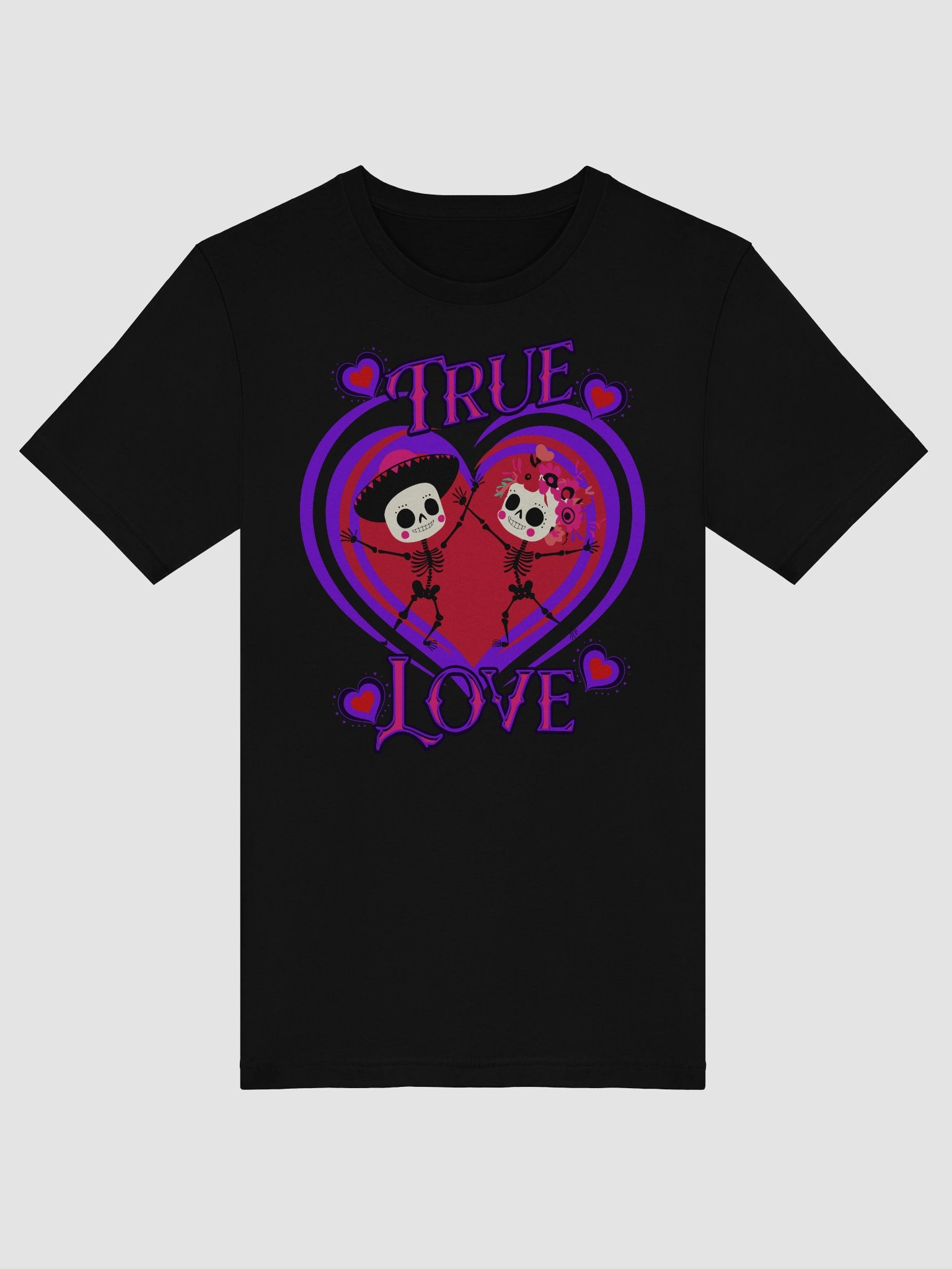 True Love Cute Skull Couple T-Shirt product image (5)