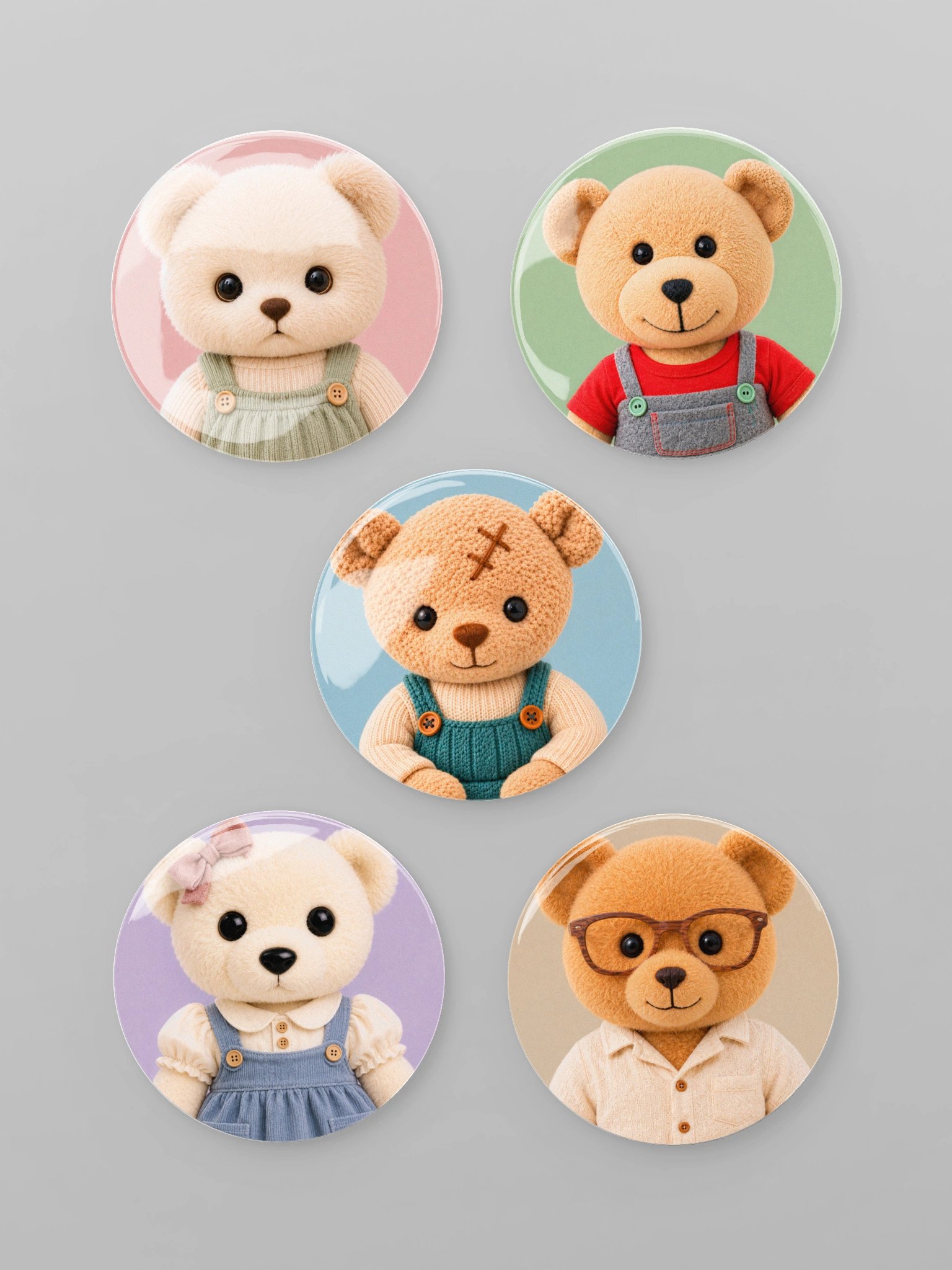 Meet the Bears of Plushtropolis | 5-Piece Collectible Pin Set product image (1)