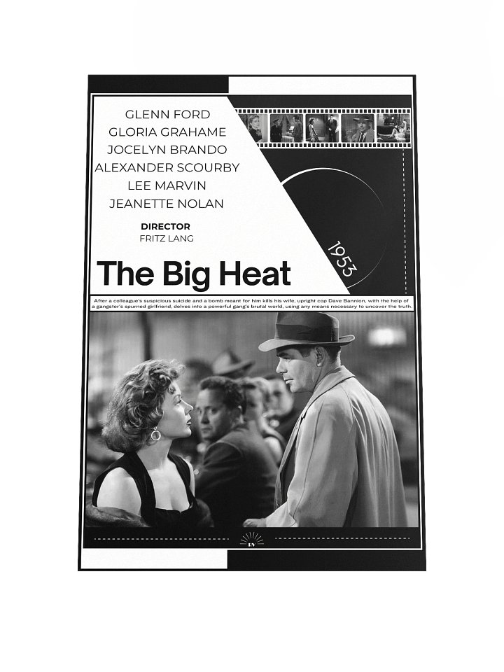 The Big Heat with Glenn Ford and Gloria Grahame 1953 | Movie Poster | 12x18 Wall Art product image (1)