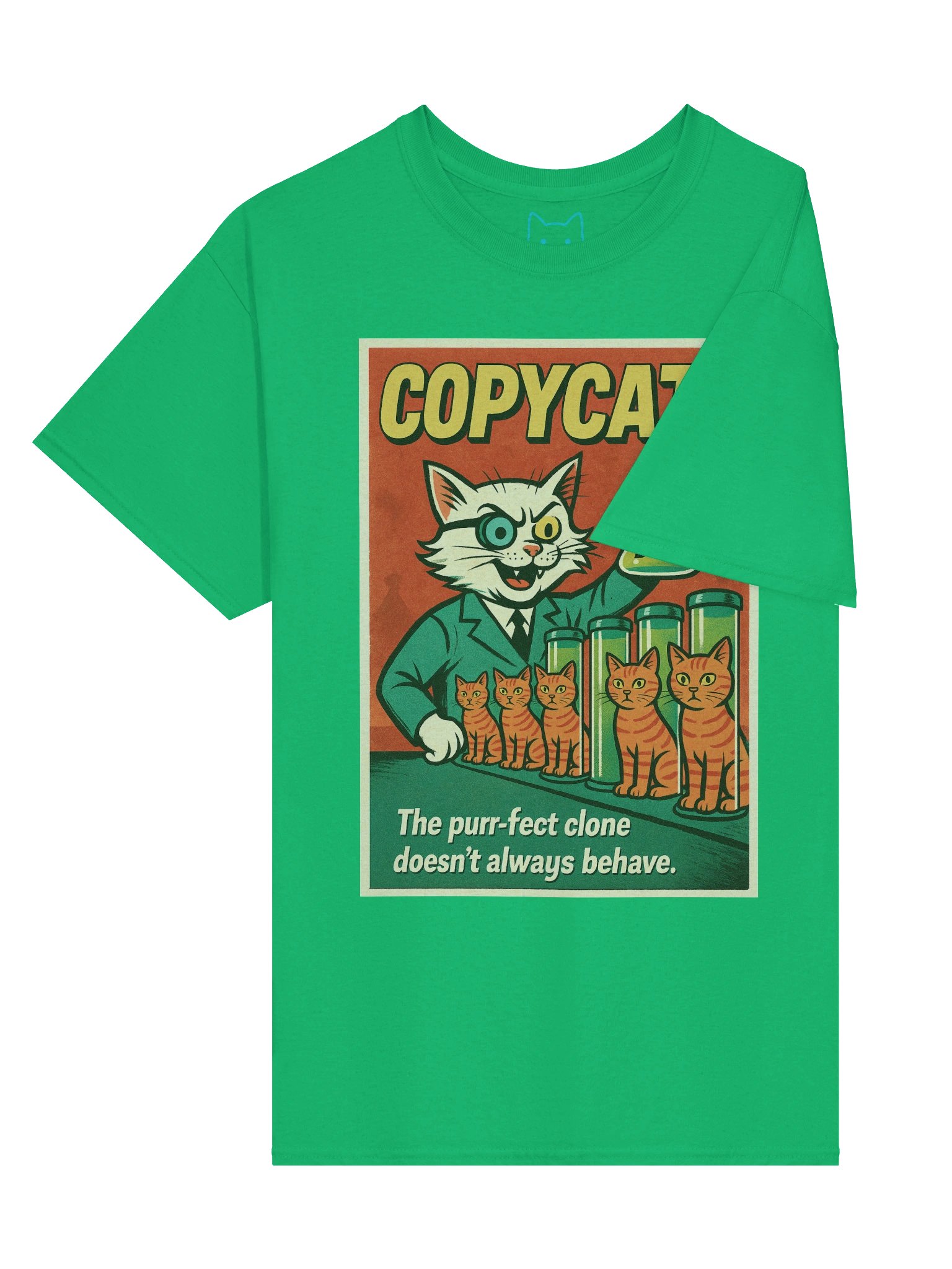 Copycat! Purr-fect Clone Mad Cat Scientist Boxy Fit Unisex T-Shirt product image (51)