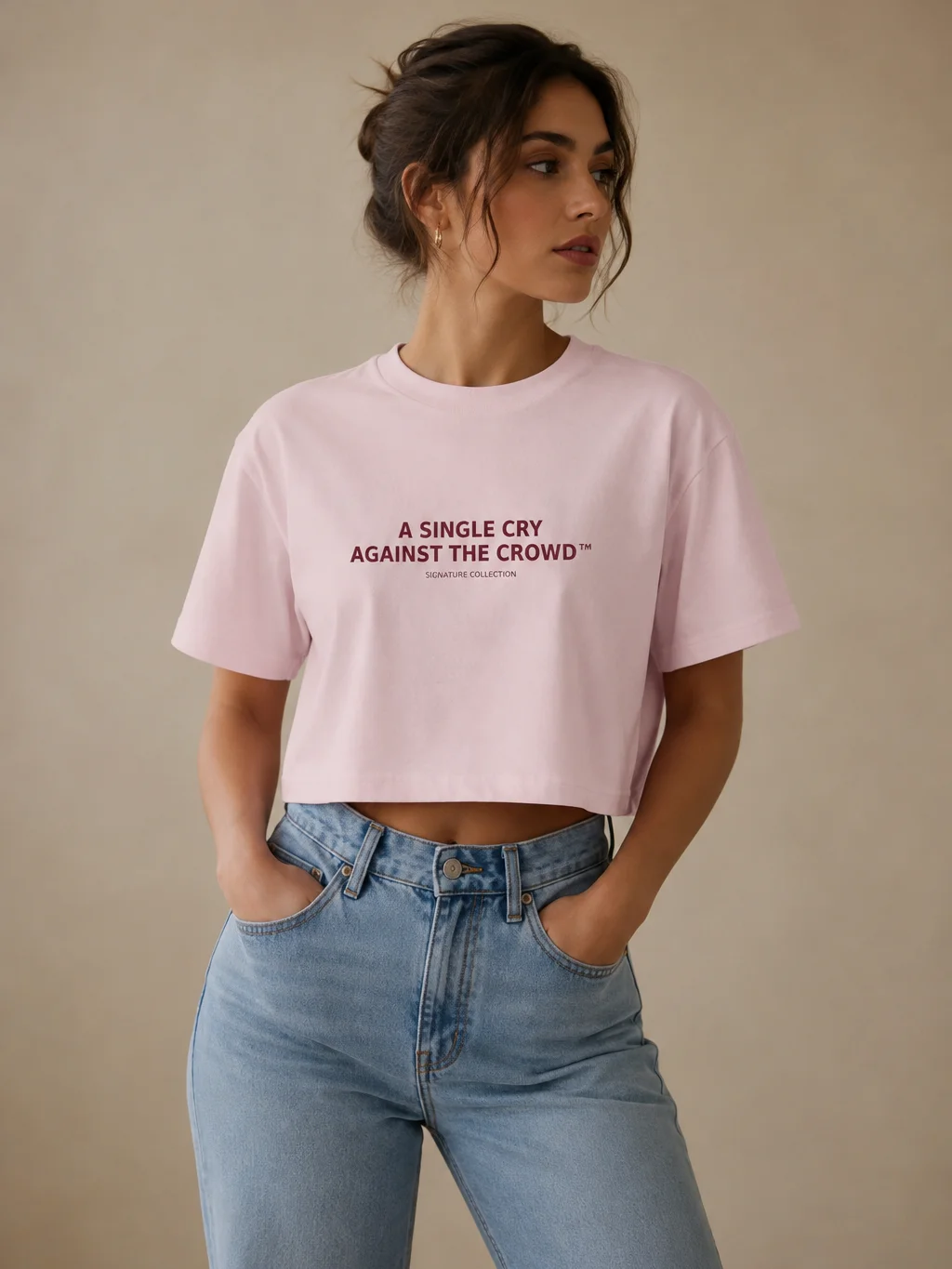 A Single Cry Against the Crowd™ — Women’s Signature Heavyweight Crop Tee product image (2)