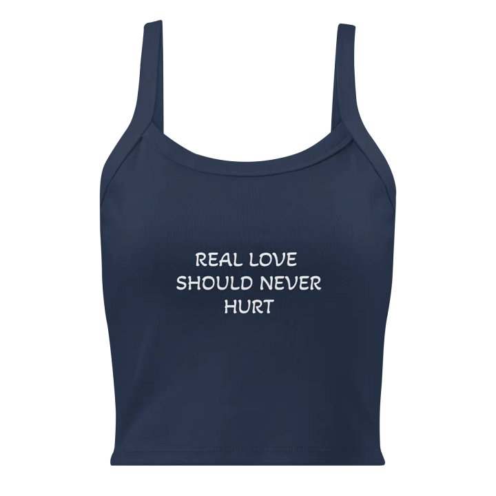 LOVE SHOULD NEVER HURT BLUE TANK product image (1)