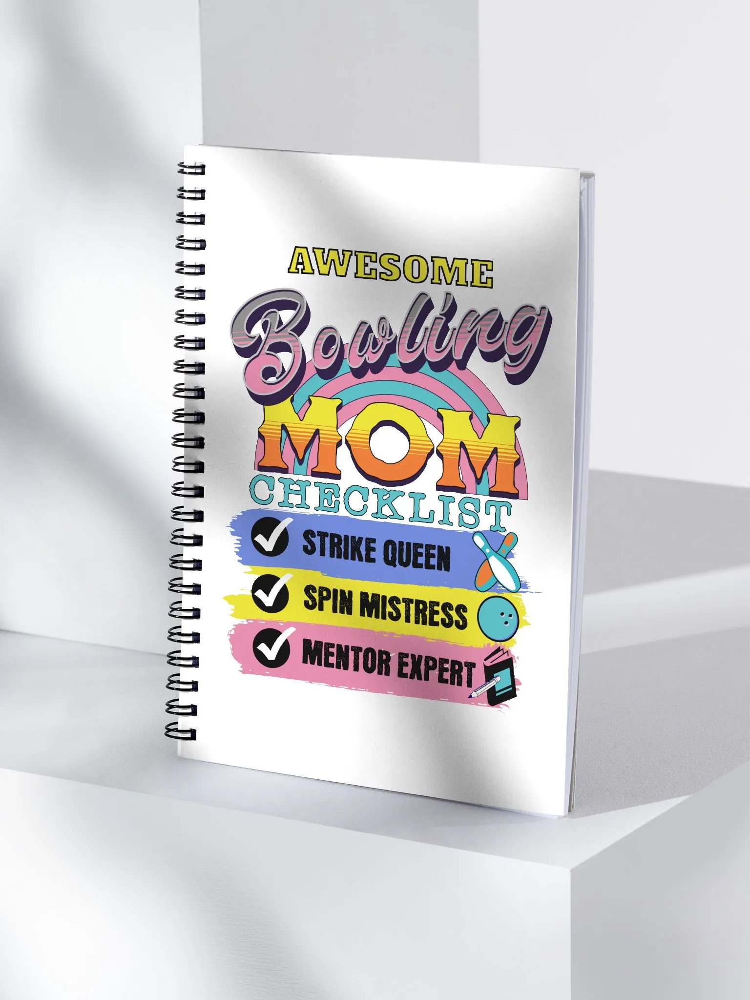 Awesome Bowling Mom Checklist Spiral Notebook product image (3)