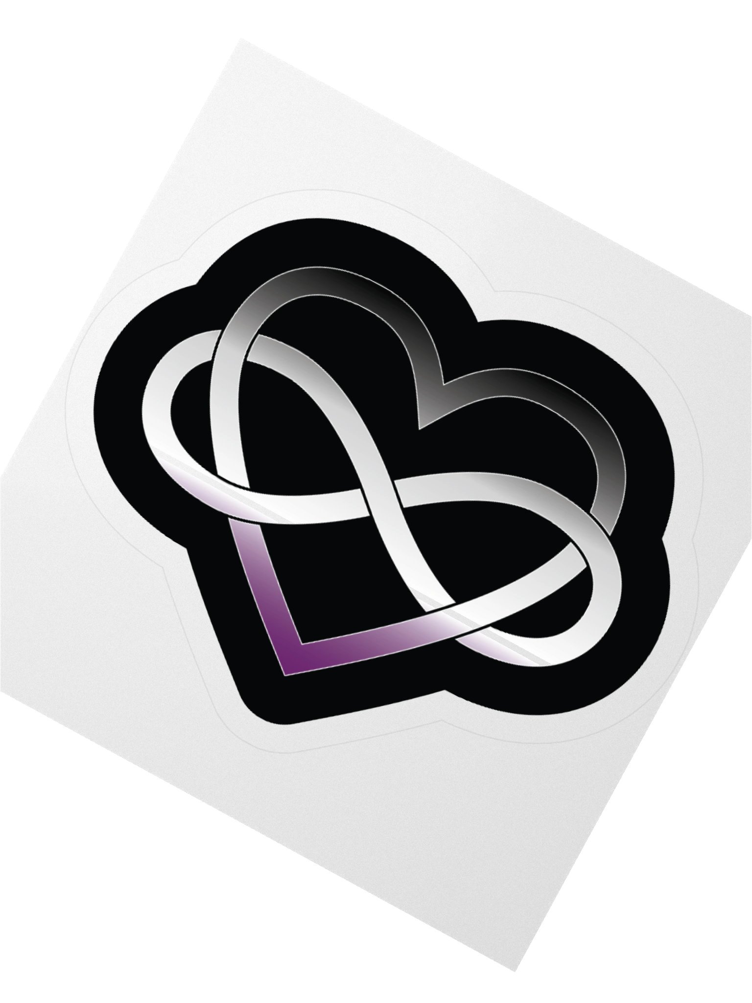 Asexual Pride Gradient Polyamory Infinity Heart Sticker product image (6)