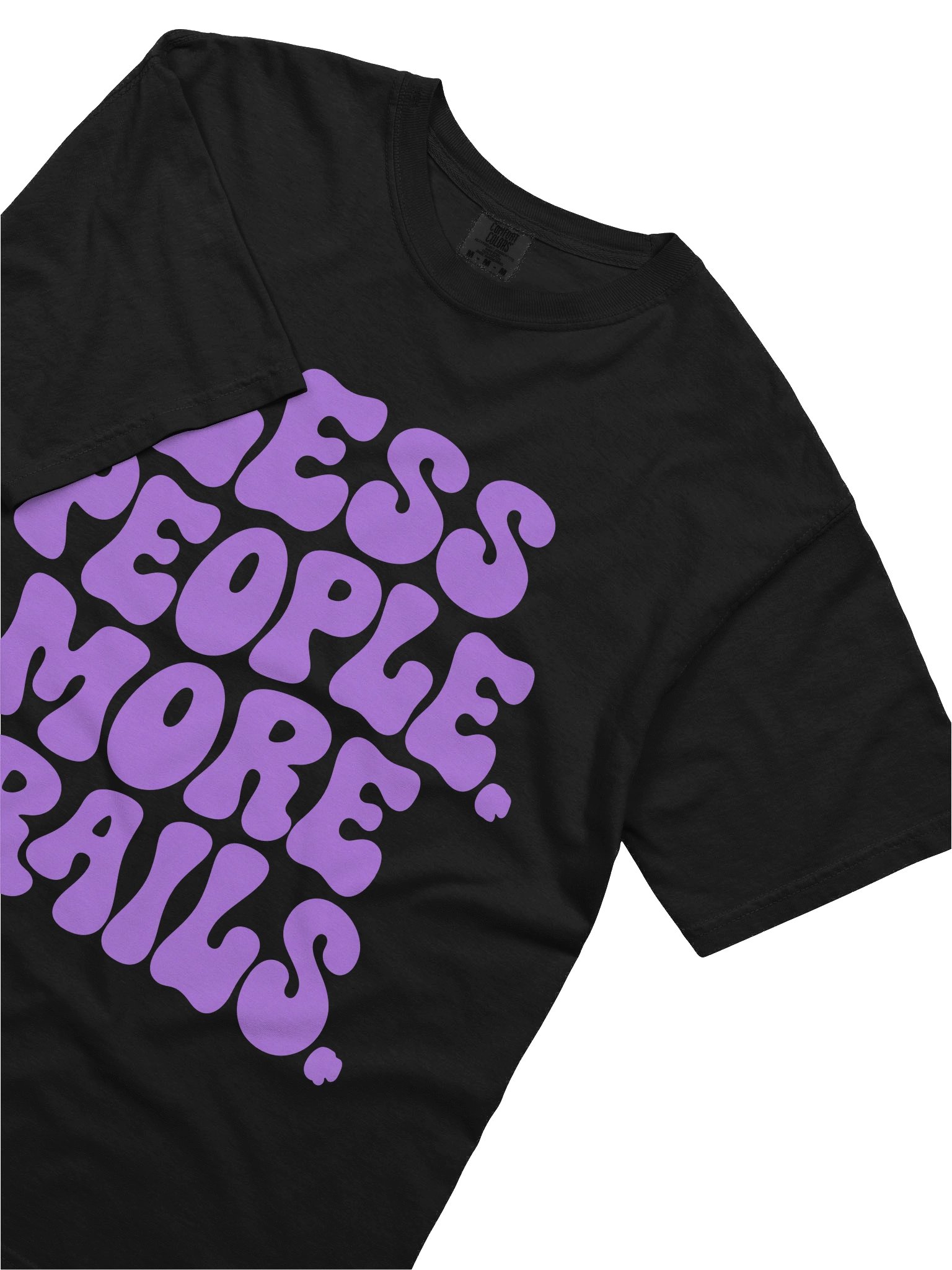 Less People More Trails T-Shirt – Retro Bubble Letter Hiking & Nature Lover Apparel product image (3)
