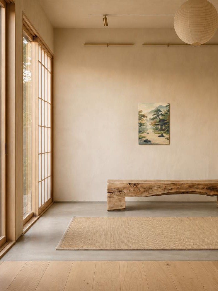 Tranquil Japanese Garden Teahouse Canvas - Japandi Wall Art product image (2)