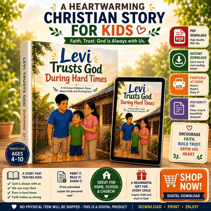 Levi Trusts God During Hard Times | Children's Storybook PDF | Printable | Ages 3–6 | Instant Download product image (1)