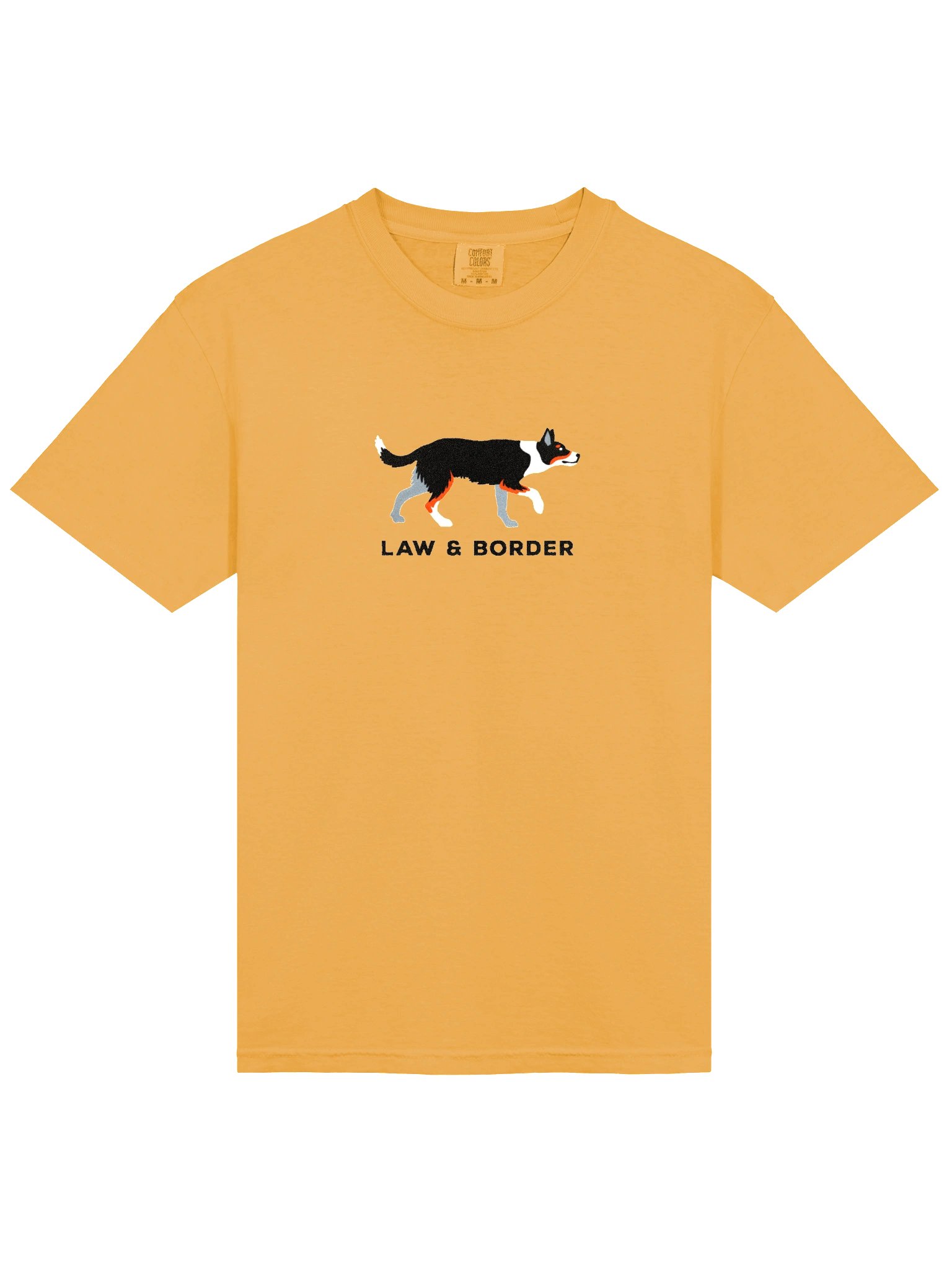 Law and Border T-Shirt(Embroidered) of a Smooth-Coated Border Collie(Tricolor) product image (6)