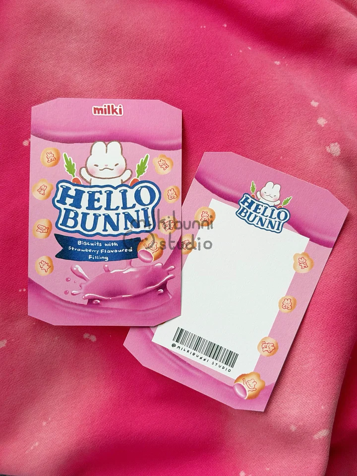 Strawberry Hello Bunni Postcard product image (1)