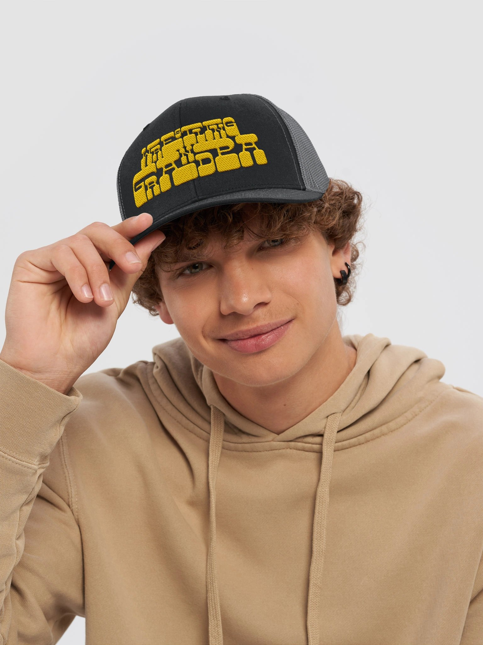 Stylized Yellow Text Richardson "Wrestling Grandpa" Trucker Hat product image (12)