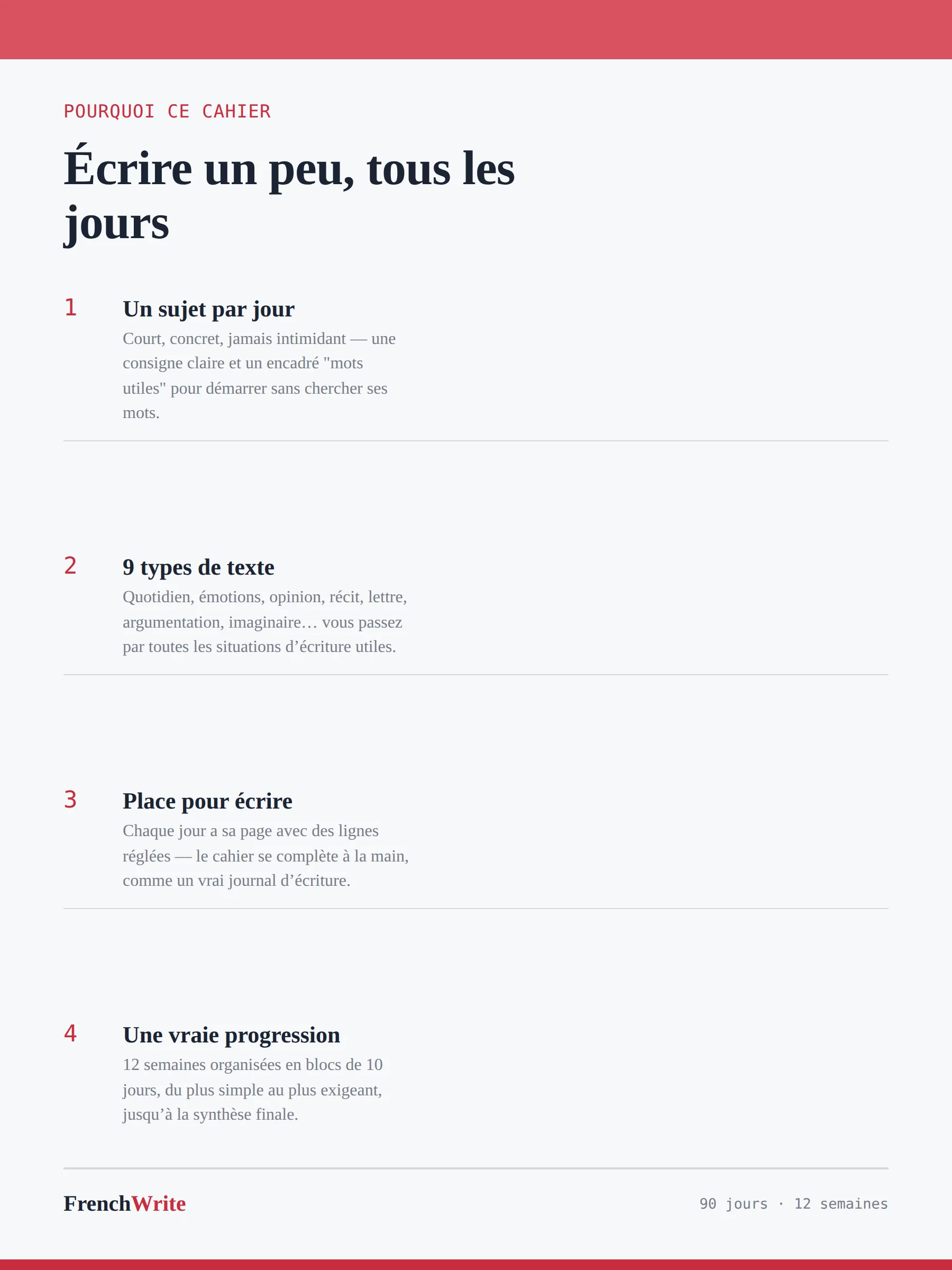 Défi d'écriture 90 jours — PDF (TOUS NIVEAUX) product image (2)