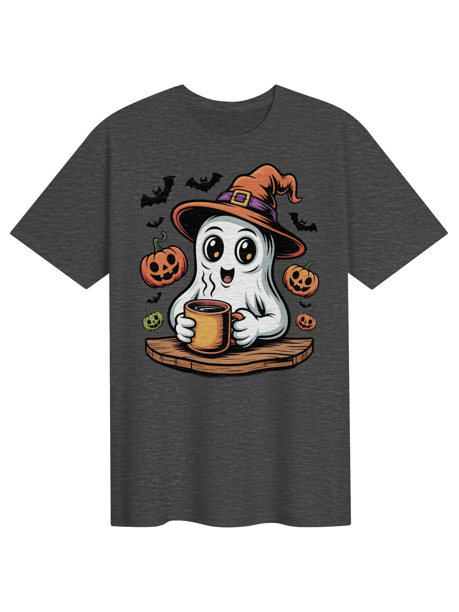 Cute Ghost Halloween Mug & Pumpkins Tee product image (2)