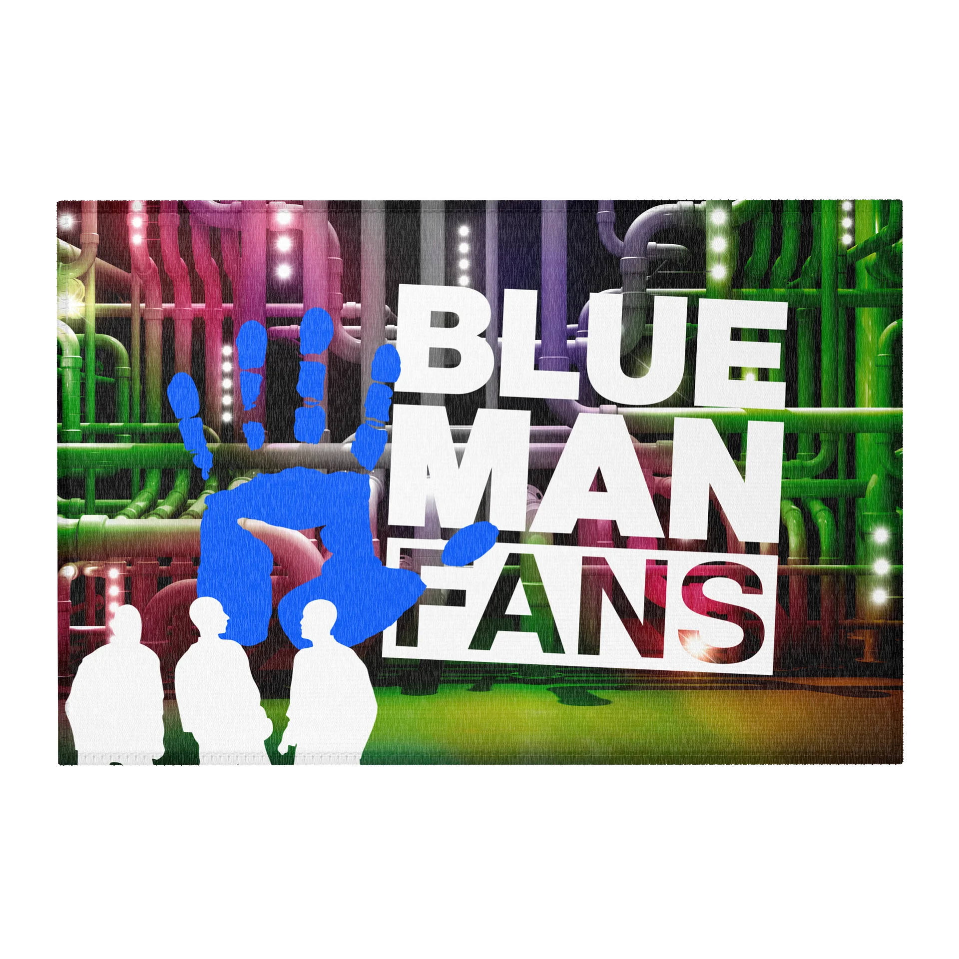 Blue Man Fans Paint Hand Print Area Rug product image (1)