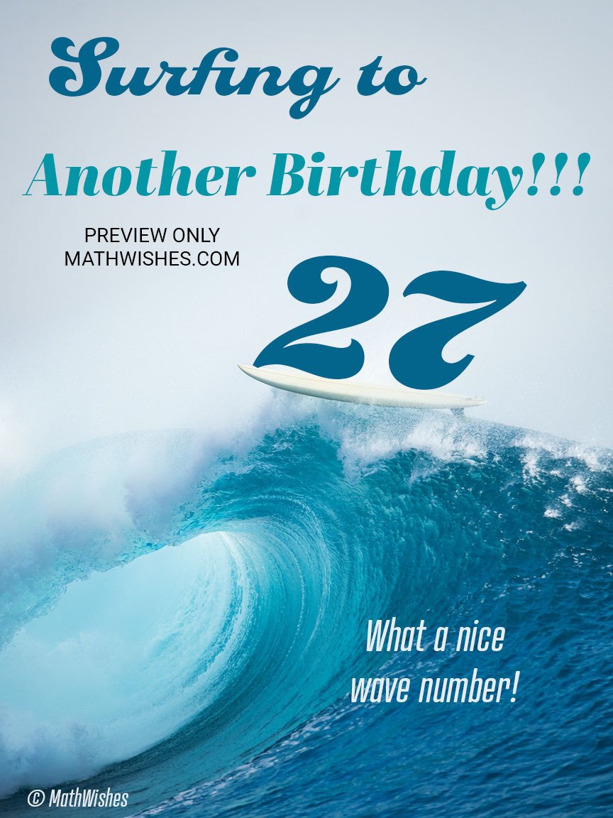 27th Birthday Card - Wave Number product image (1)