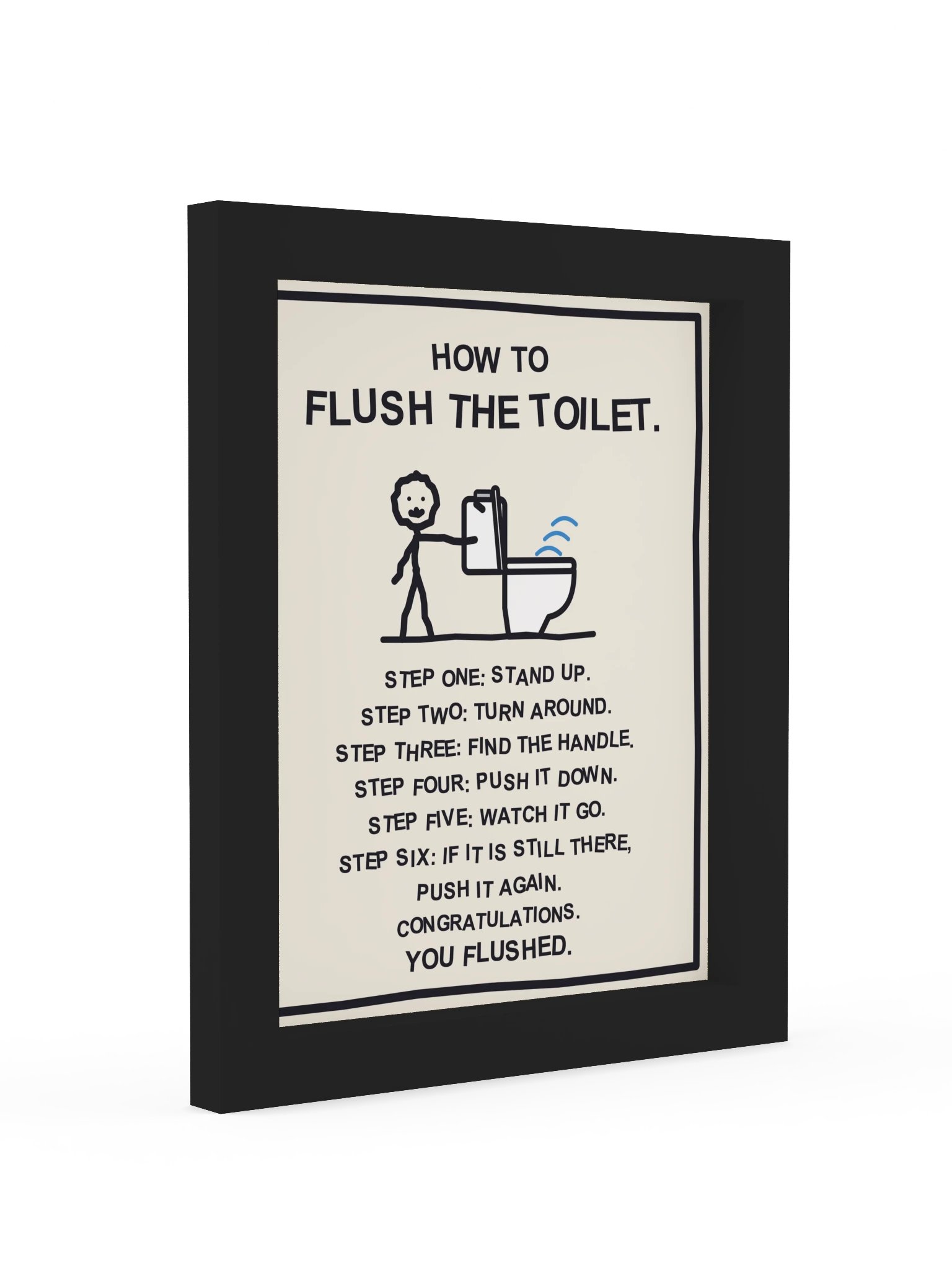 How to Flush the Toilet (Framed Bathroom Sign) product image (3)