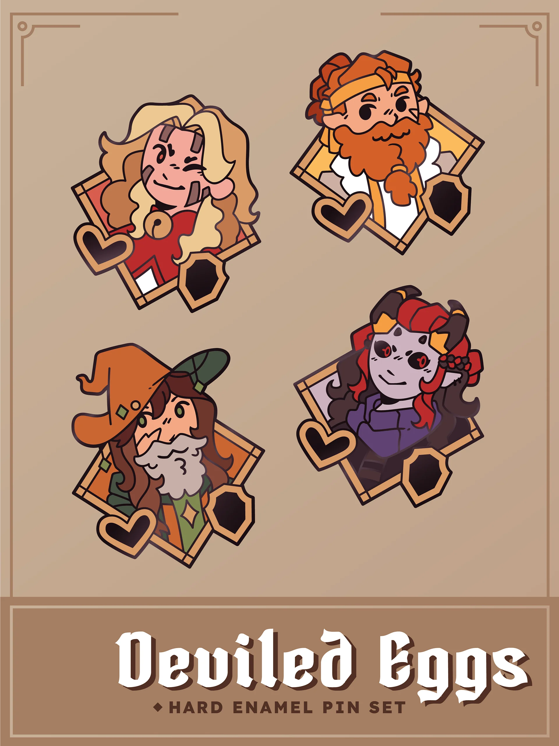 *PREORDER* Deviled Eggs Hard Enamel Pin Set product image (1)