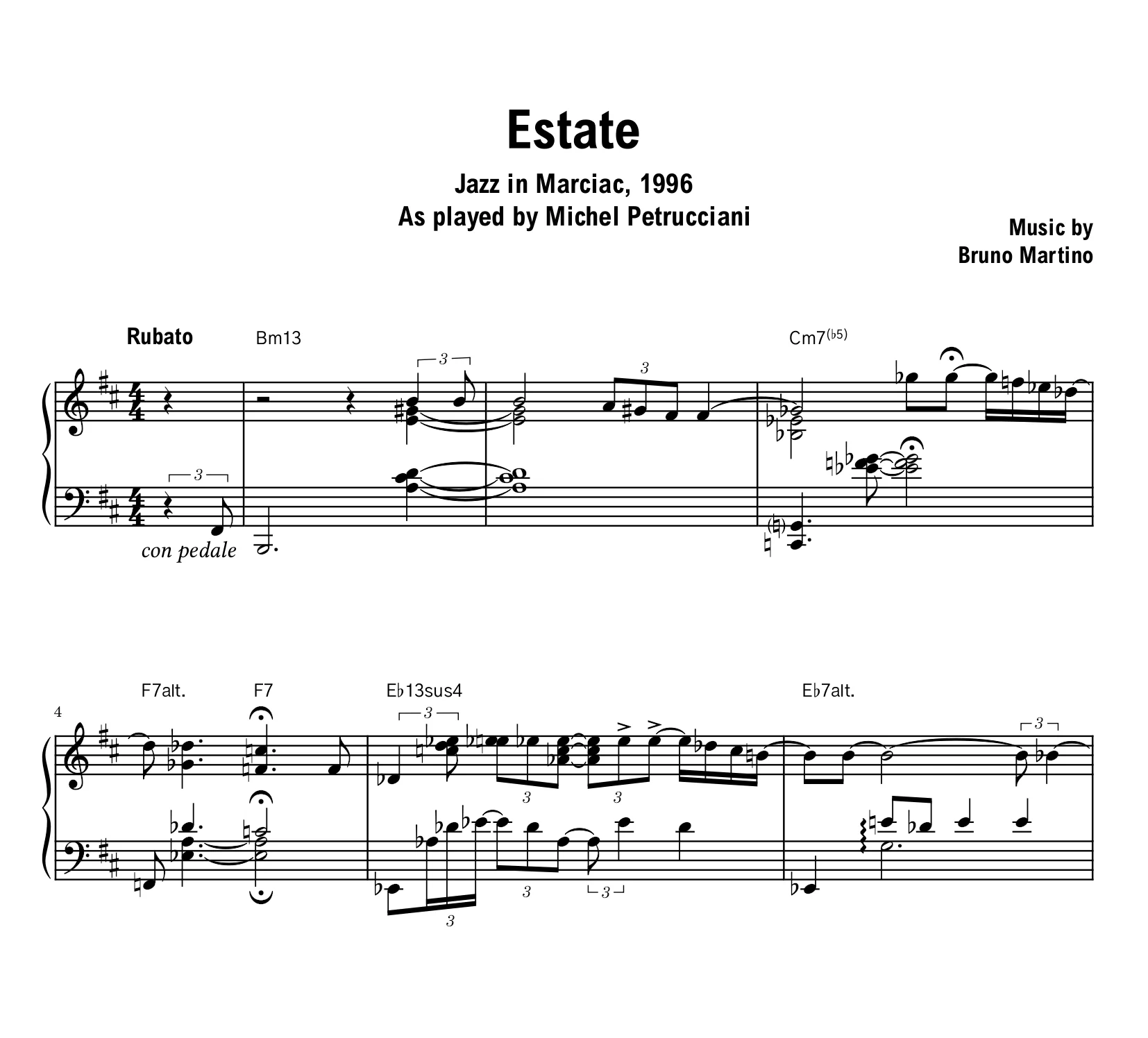 Michel Petrucciani - Estate - Sheet music (PDF) product image (1)
