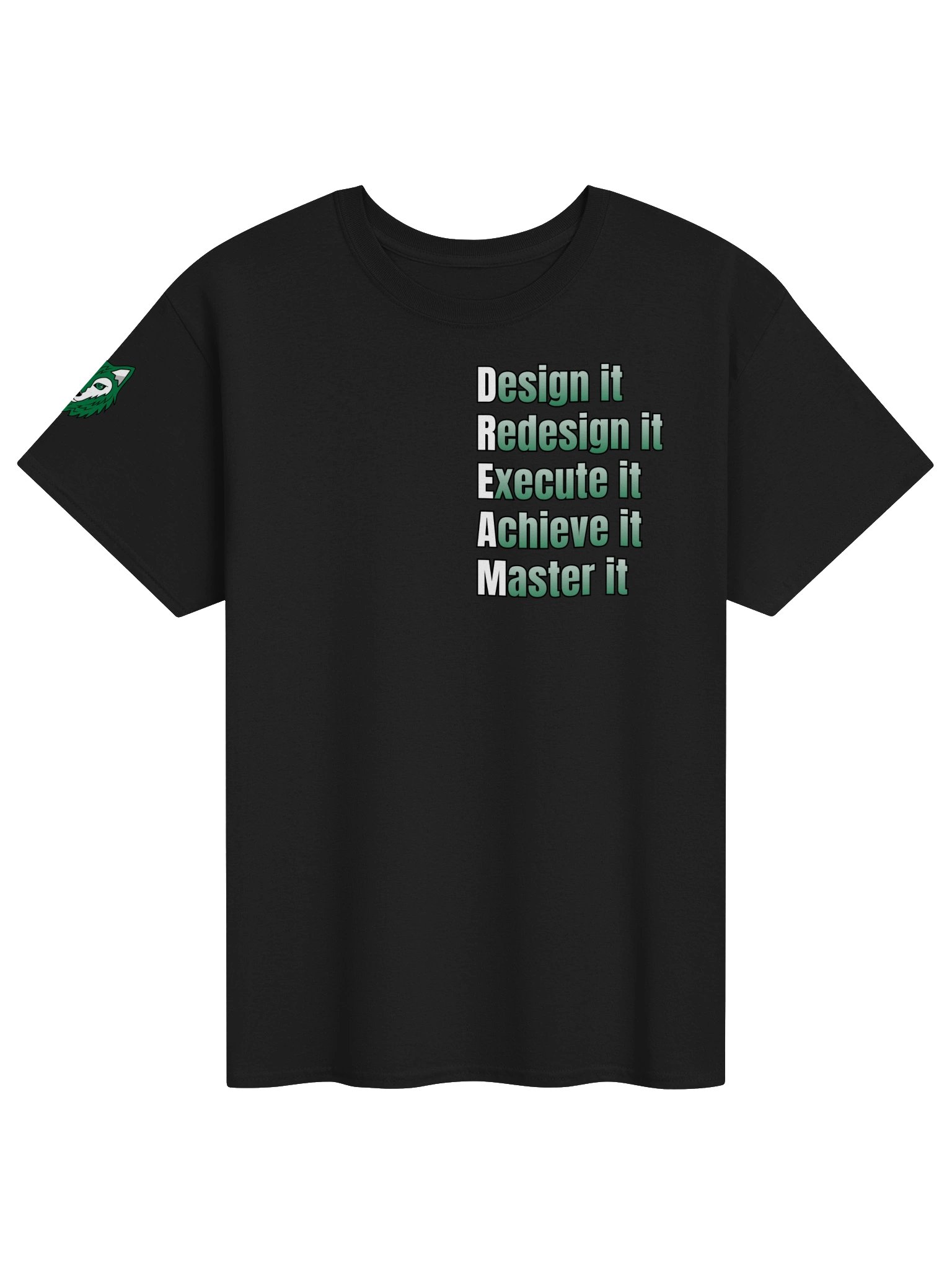 Emerald Wolf Motivation logo on sleeve - Gildan Tee product image (1)