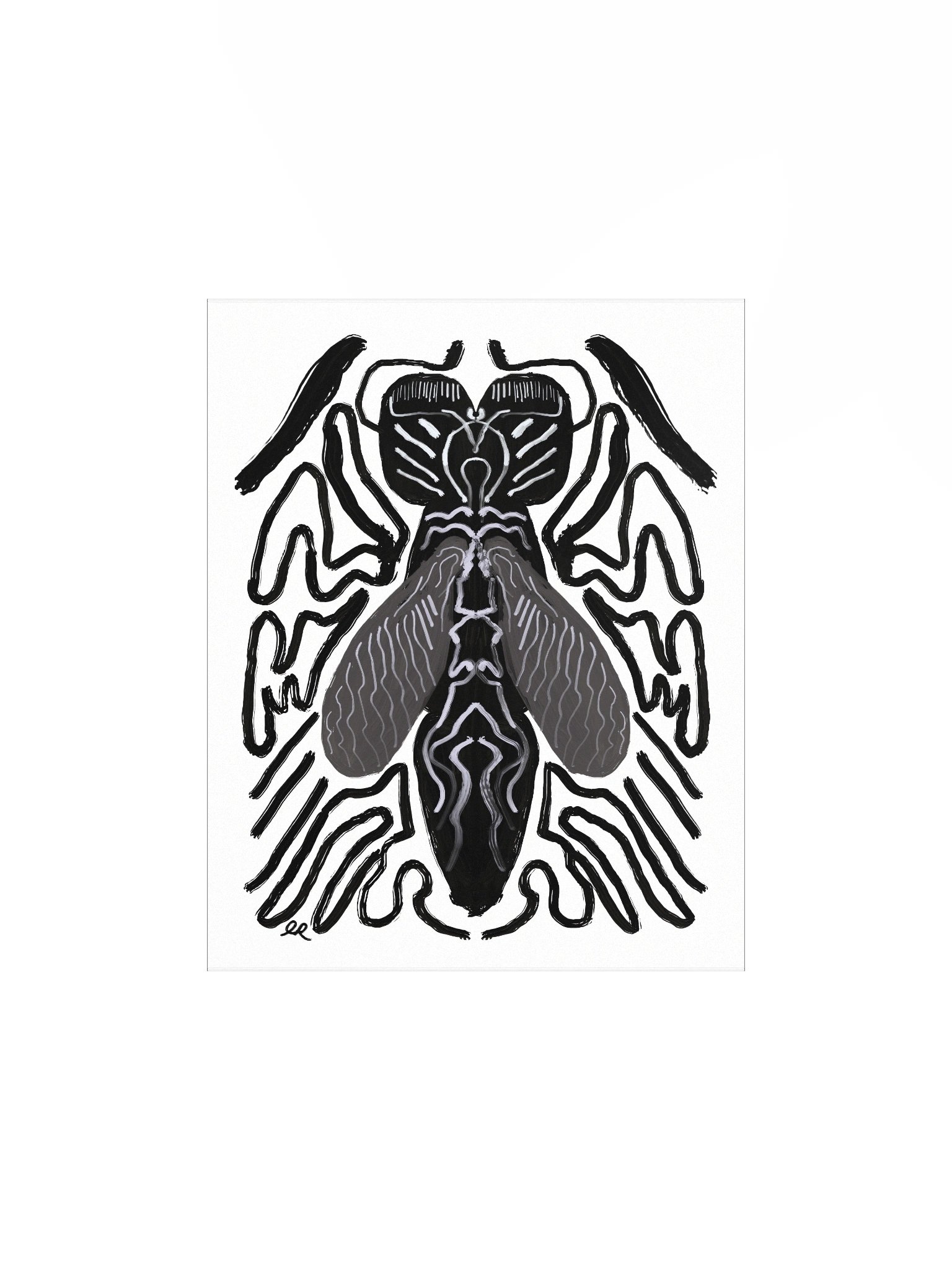 Abstract Insect Dark Creature Home Goth Decor Matte Poster by Eric Ravenwolf product image (1)