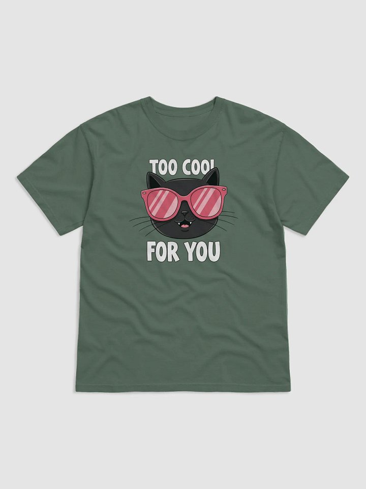 Funny Too Cool for You Black Cat T-Shirt with Pink Sunglasses - Cute Graphic Tee product image (2)