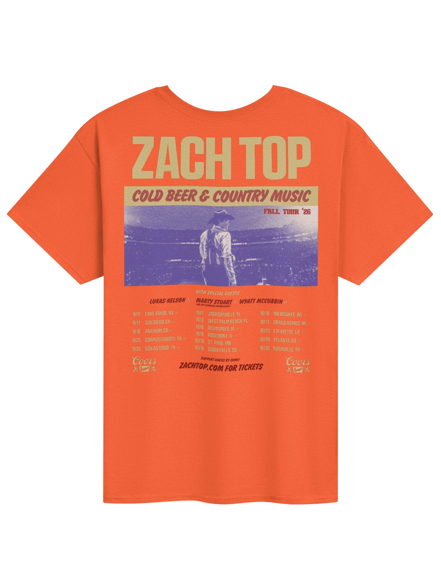 Zach Top Cold Beer & Country Music Tour Merch Tshirt product image (2)