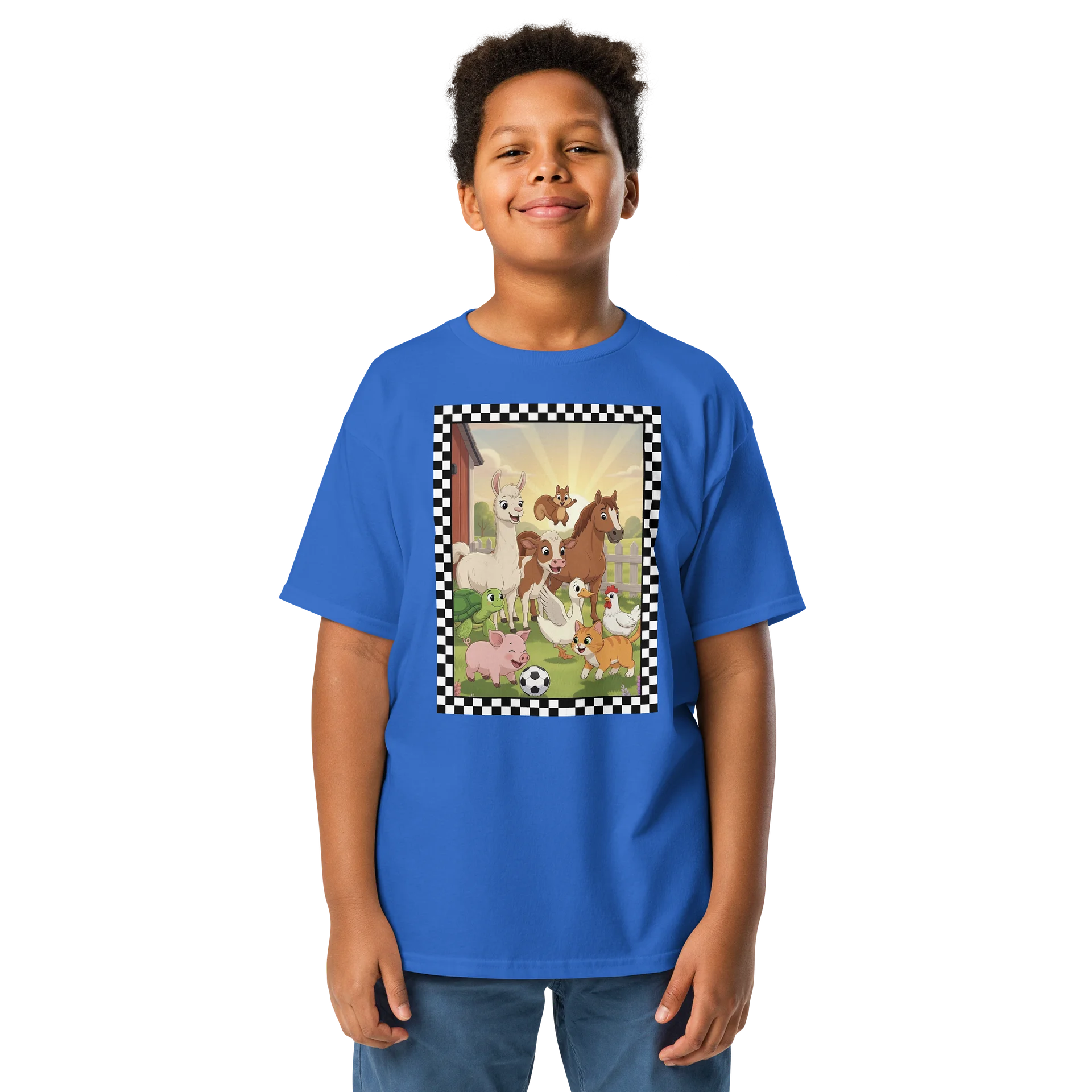 Cartoon Farm Animal Soccer Youth Tee product image (1)