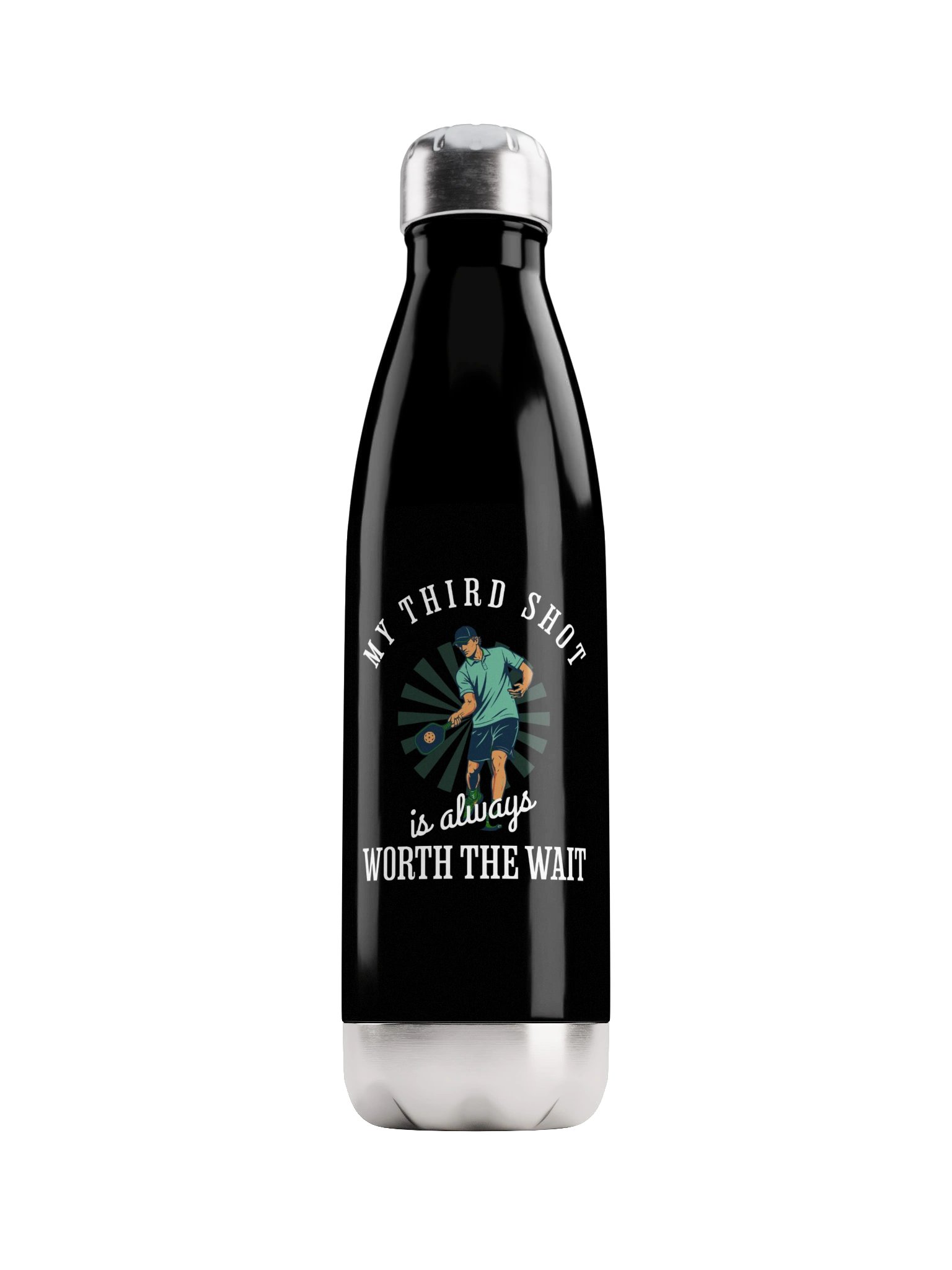 My Third Shot Is Worth the Wait Pickleball Water Bottle product image (1)