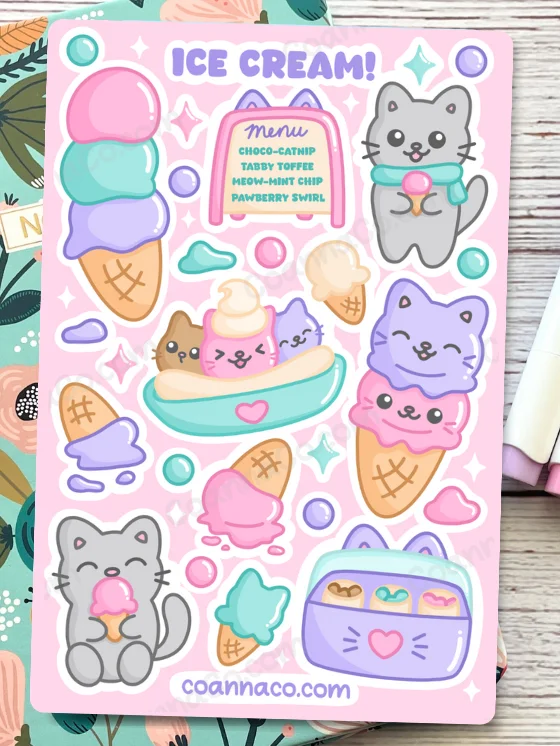 Ice Cream Coloring Sticker Sheet product image (2)