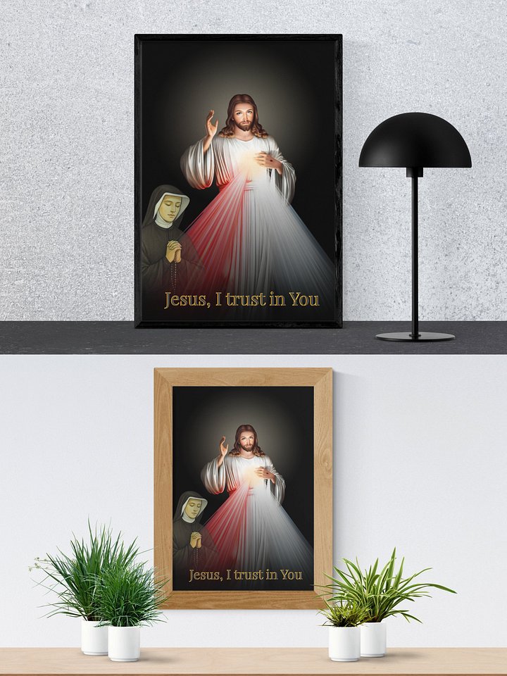 Catholic Printable Wall Art – Jesus I Trust in You Divine Mercy Digital Download, Saint Faustina Prayer, Faith-Based Nursery & Home Decor product image (2)