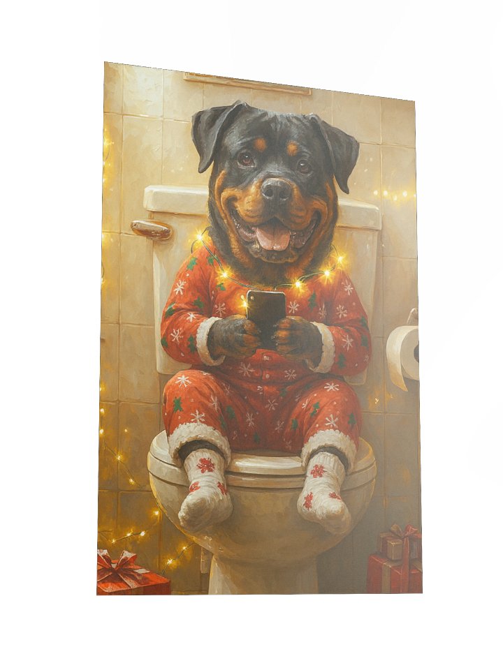 Festive Pup on Toilet Poster product image (5)