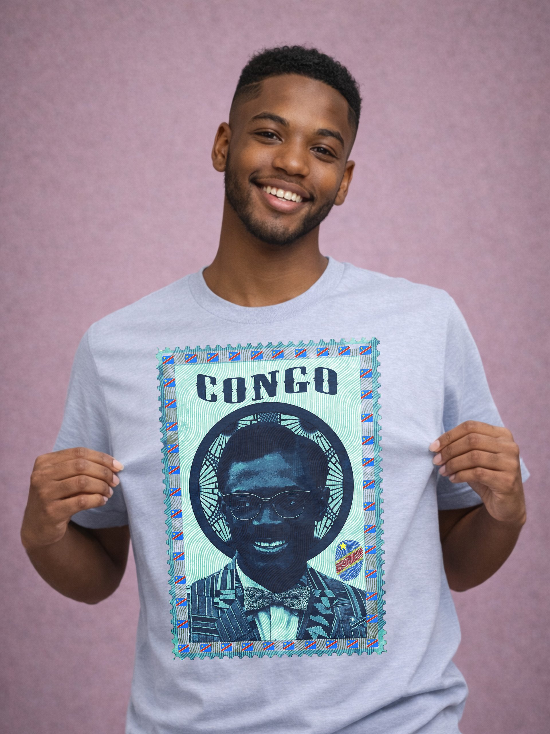 Patrice Lumumba Vintage Postage Stamp T-Shirt | Congo Independence Tee | Pan-African art product image (2)