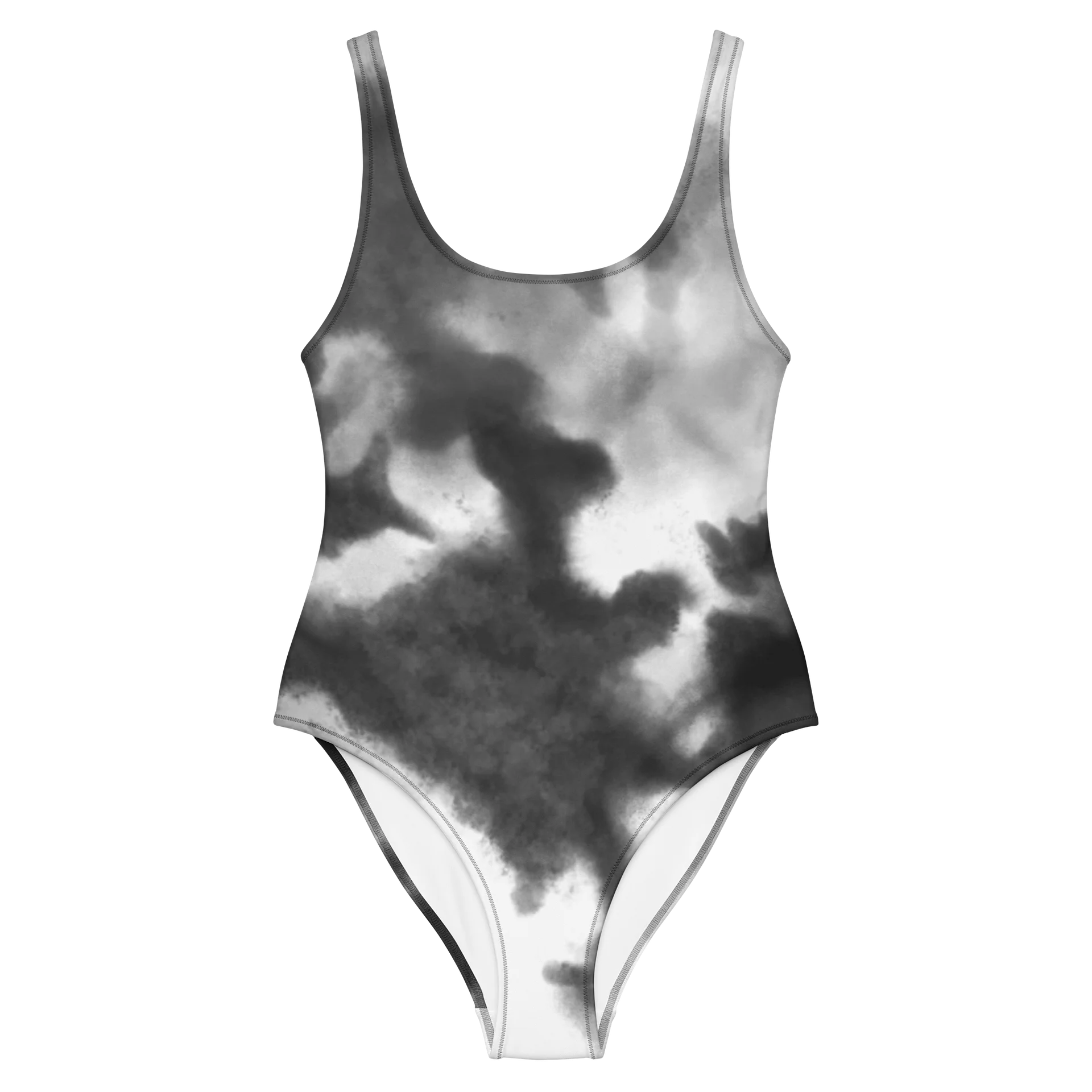 His House Womens One Piece Swimsuit - B&W Tie Dye product image (2)