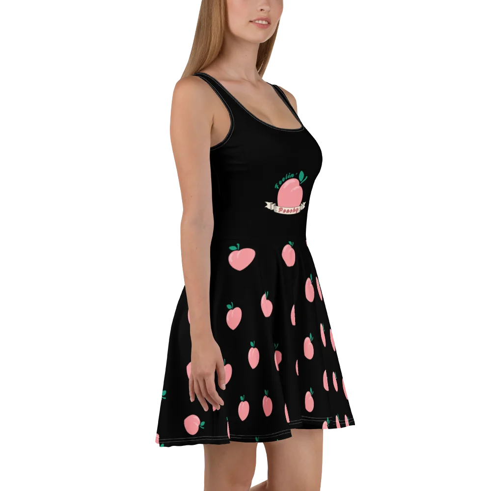 Black "Feelin' Peachy" All-Over Print Dress product image (3)
