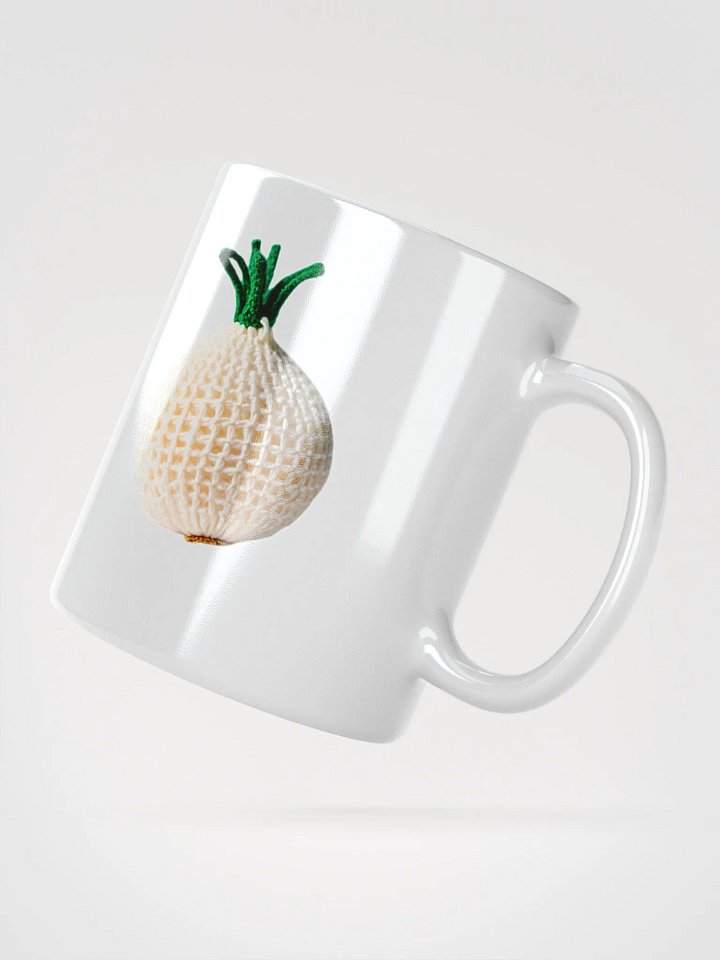 CozyAvocado White Glossy Mug Crochet Onion #1 product image (2)