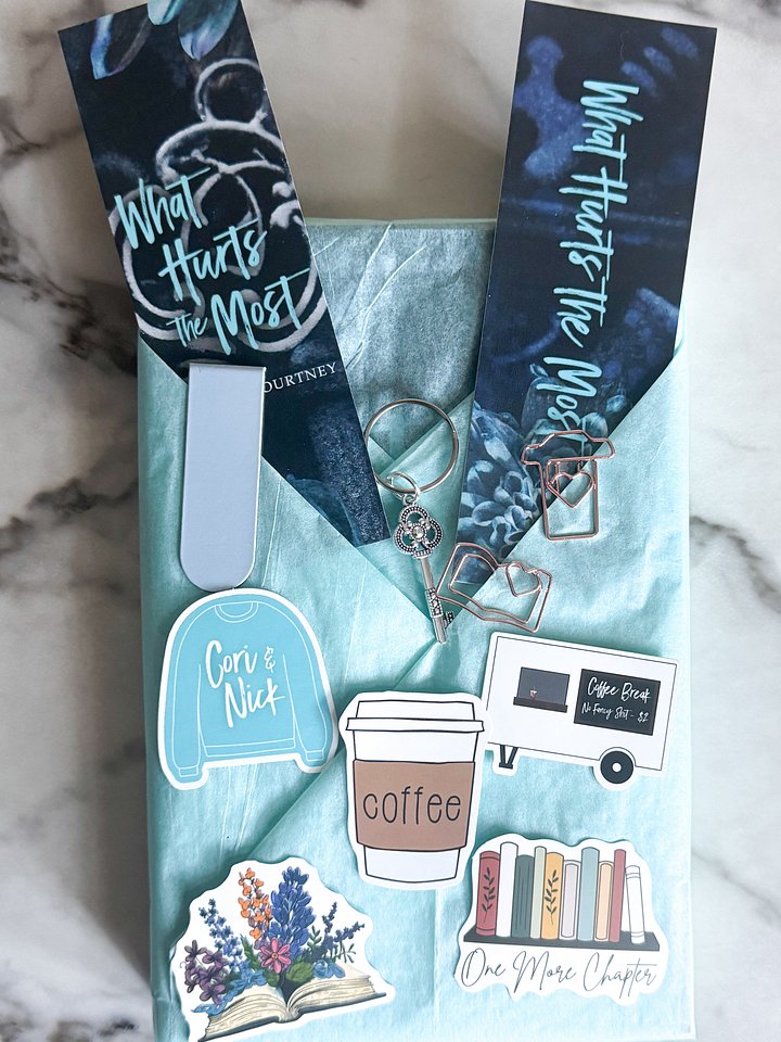Book Box with Signed Copies of What Hurts the Most---A Slow-Burn, Forced Proximity, Contemporary Romance Book product image (1)