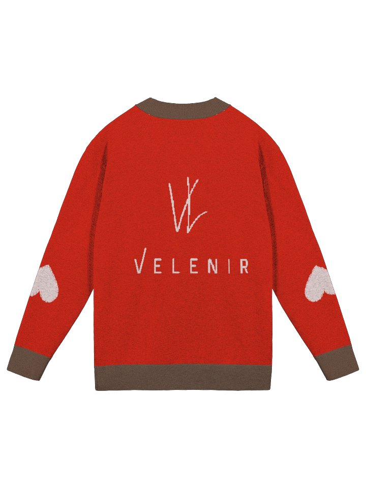 Velenir Red Heart Signature Knitted Cardigan Without Pocket product image (8)