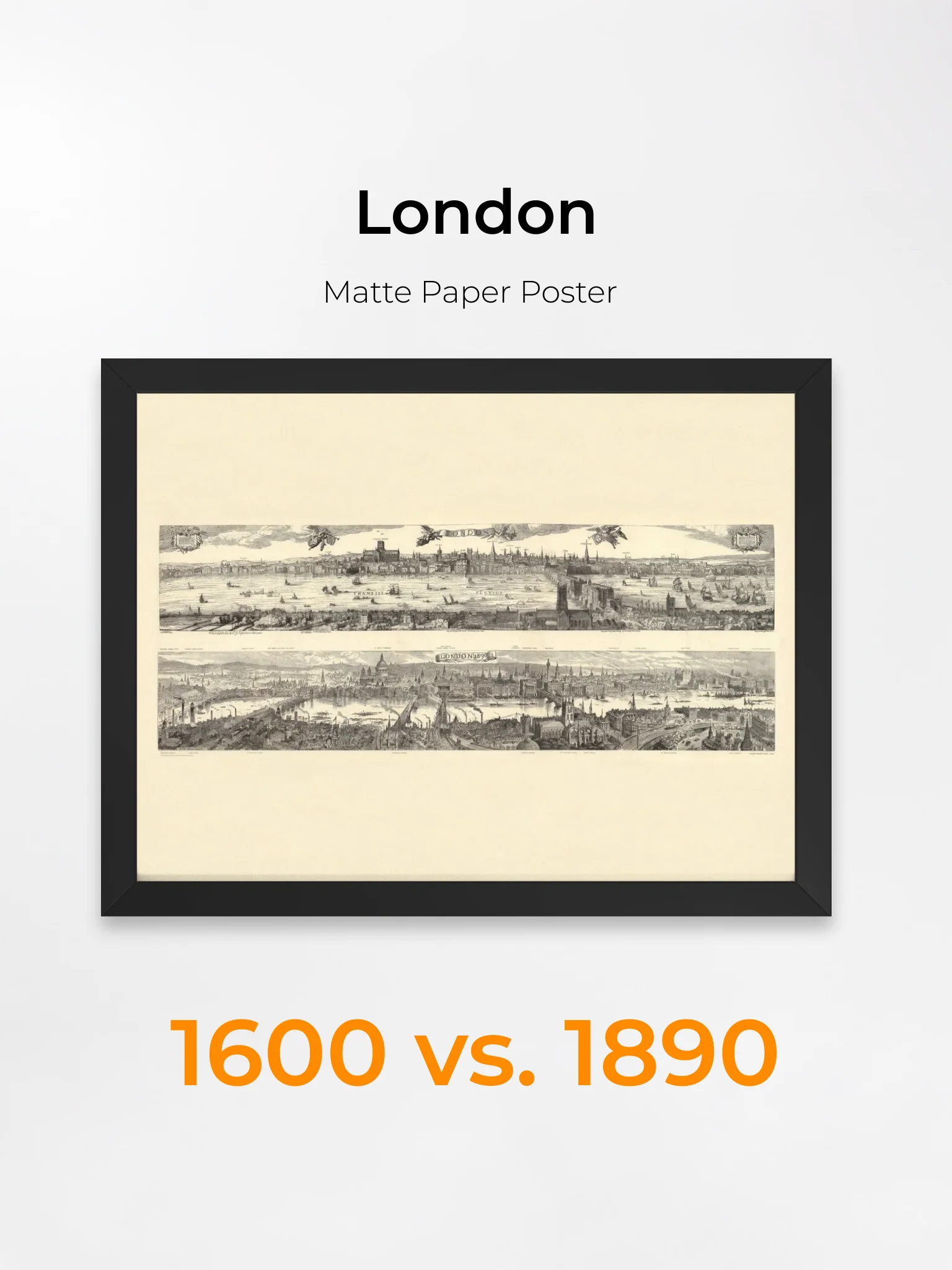 London 1616 vs. 1890 (Framed Poster Print) product image (1)