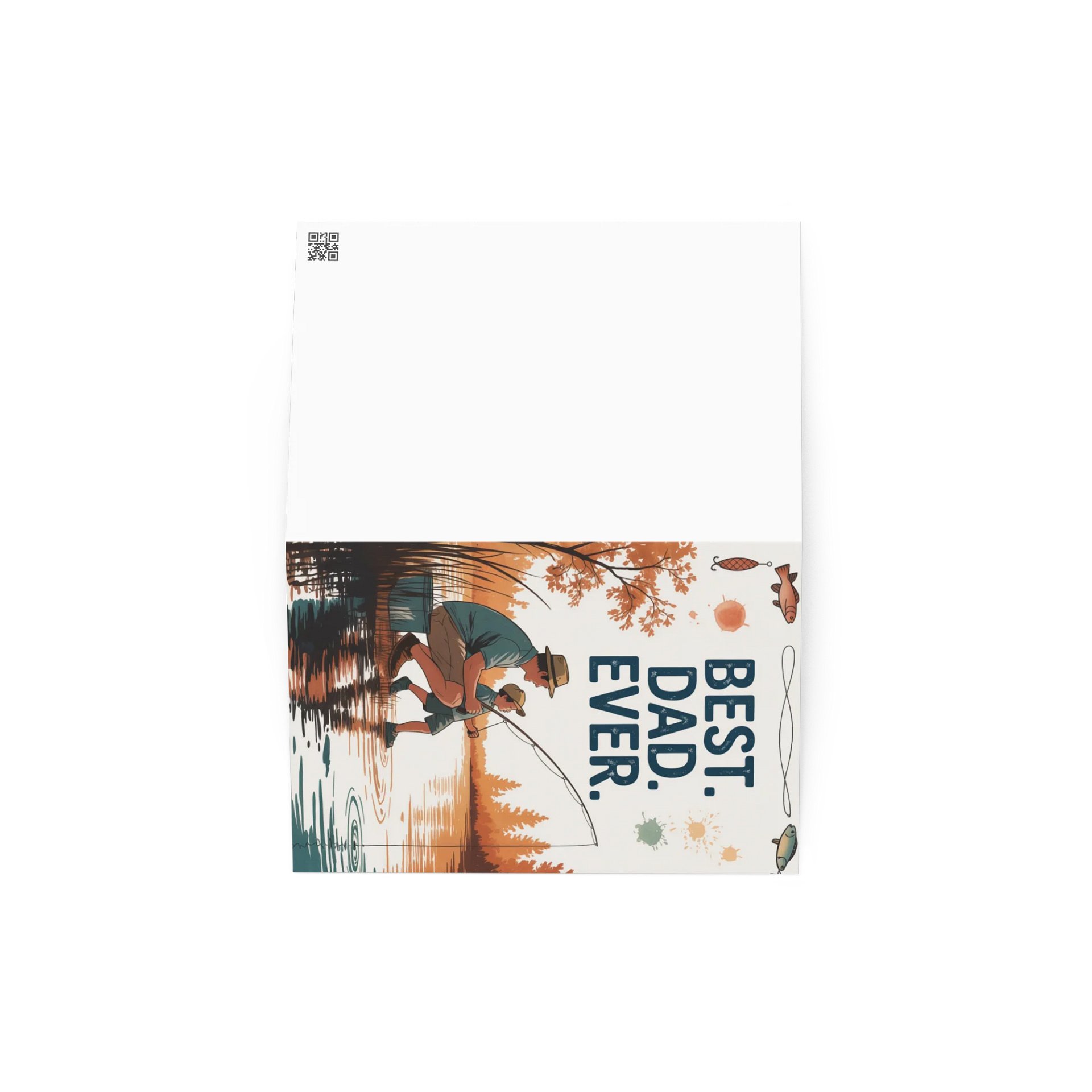 Best Dad Ever Father's Day Greeting Card - Exclusive Fishing Design - Available in Multiple Sizes product image (3)