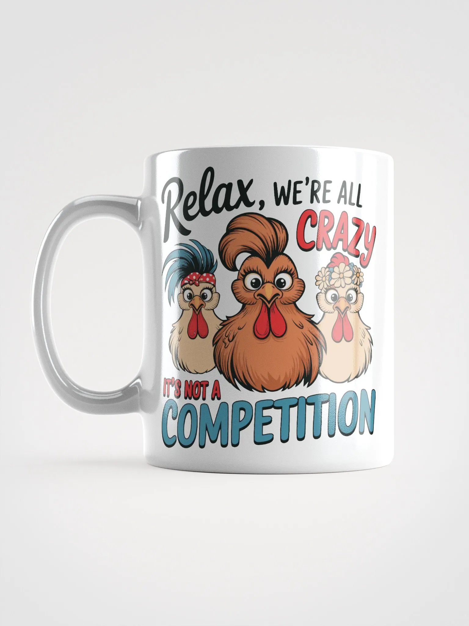 CRAZY Chickens White Glossy Mug product image (17)